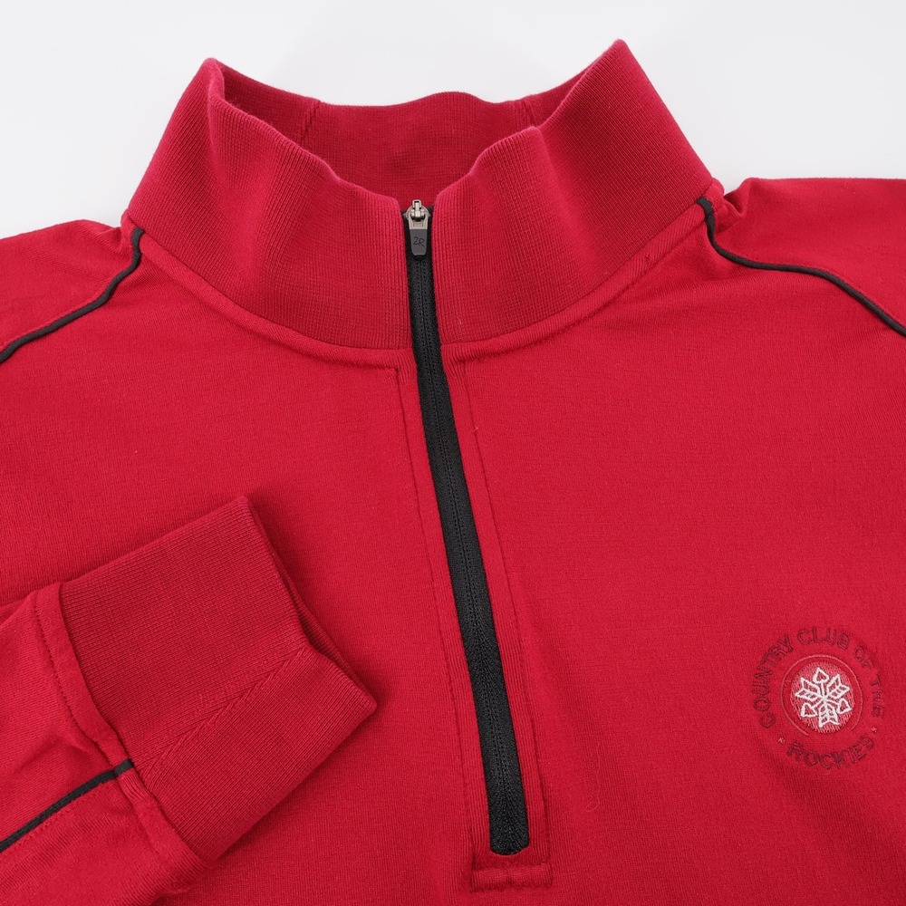 Zero Restriction T400‎ Mock 1/4 Zip Pullover Red Mens Large Country Club Rockies